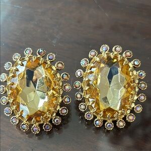 Elegant Gold Topaz Women's Earrings